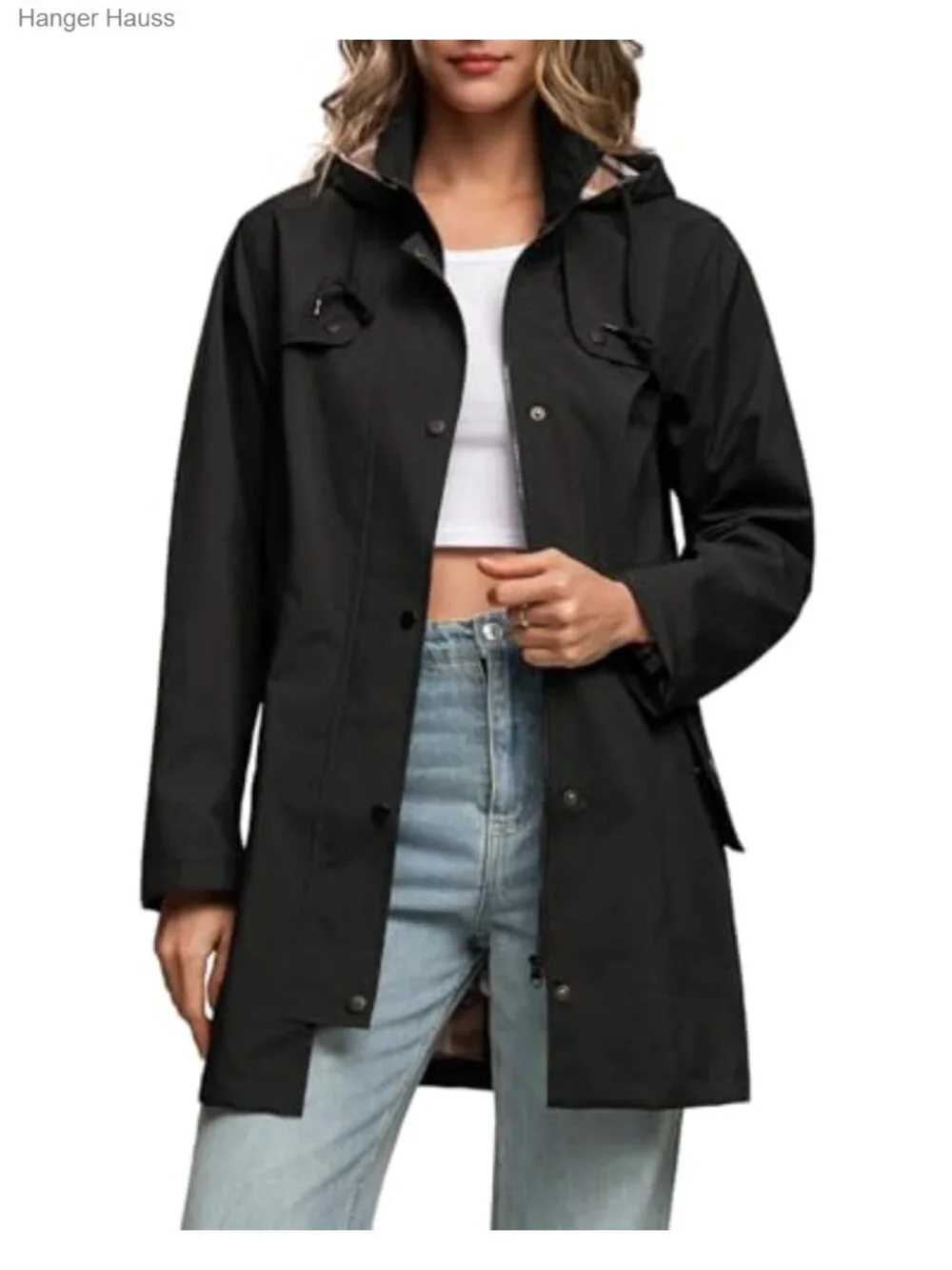 Waterproof Rain Jacket Lightweight Hooded Windbreaker